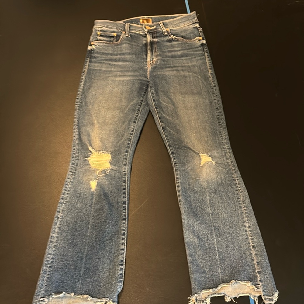 Mother the insider crop step chew “dancing on coals” EUC size 26